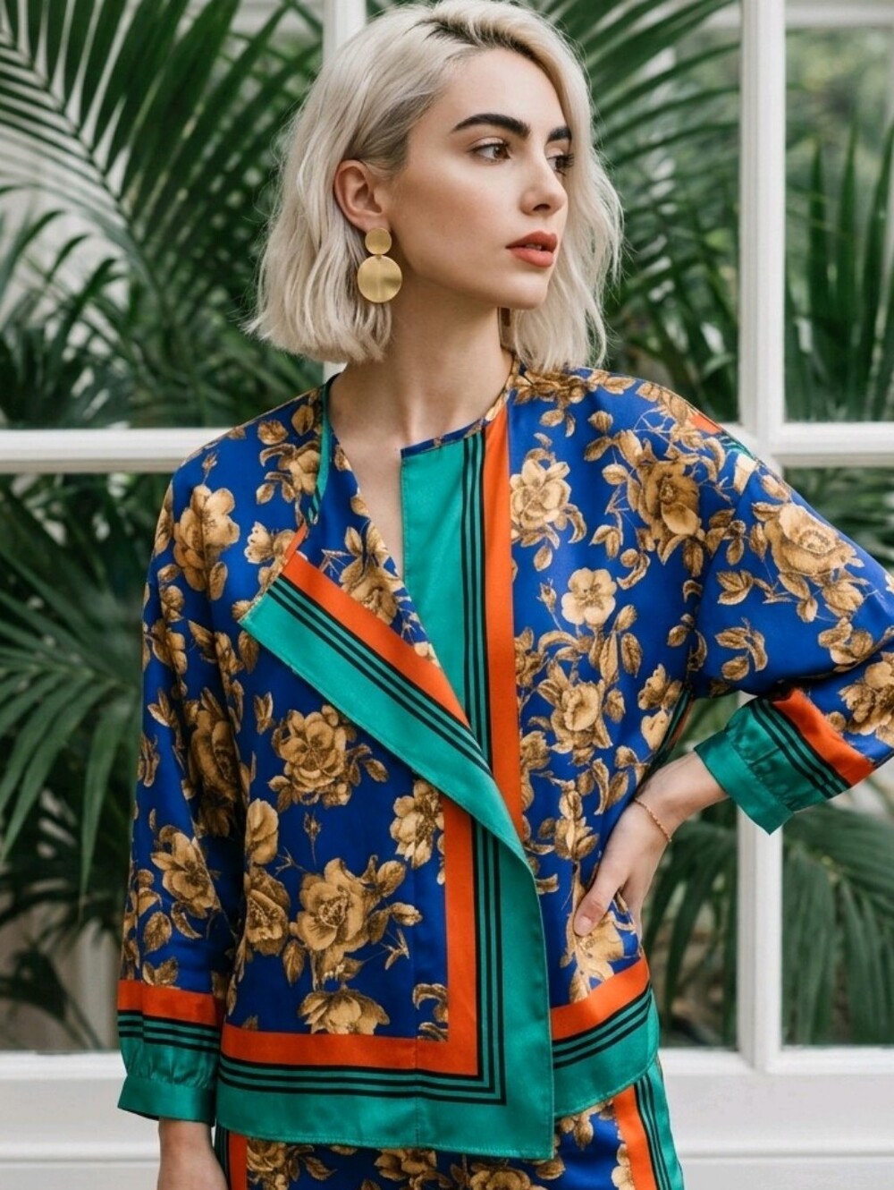 Zara Satin Flowy Floral Print Blouse | Size Medium
